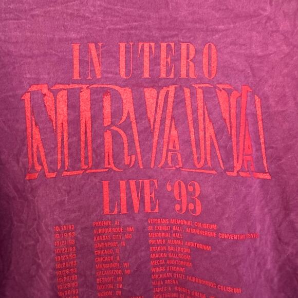 Nirvana In Utero Live 93' Concert/Band Tee - Picture 6 of 7
